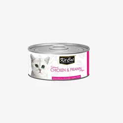کنسرو غذای گربه کیت کت با طعم مرغ و میگو  KitCat Chicken &amp; Prawn