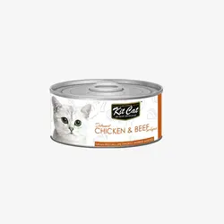 کنسرو غذای گربه کیت کت با طعم مرغ و گوشت گاو KitCat