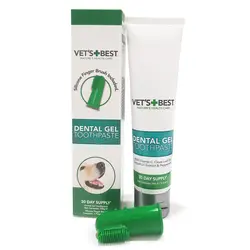 خمیر دندان ژله ای و برس انگشتی سیلیکونی vets best