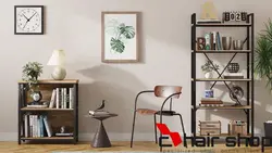 ست کتابخانه و استند چوب و فلز کد 9812 - فروشگاه اینترنتی صنایع چوبی چیرشاپ | فروشگاه میز و صندلی چیرشاپ