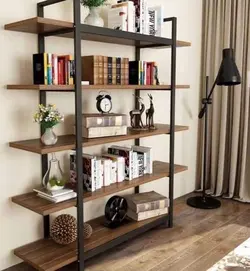 کتابخانه چوب و فلز کد 9818 - فروشگاه اینترنتی صنایع چوبی چیرشاپ | فروشگاه میز و صندلی چیرشاپ