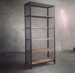 کتابخانه چوب و فلز کد 9821 - فروشگاه اینترنتی صنایع چوبی چیرشاپ | فروشگاه میز و صندلی چیرشاپ