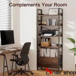 کتابخانه و استند ویترنین چوب و فلز کد 9844 - فروشگاه اینترنتی صنایع چوبی چیرشاپ | فروشگاه میز و صندلی چیرشاپ