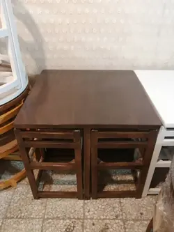 میز و صندلی کمجا با چوب  4 نفره کد 5858 درجه یک