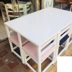 میز و صندلی کمجا با چوب 4 نفره  کد 7554 درجه یک