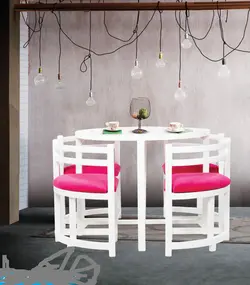 میز و صندلی کمجا با چوب 4 نفره  کد 7561