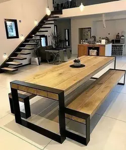 میز ناهارخوری چوب و فلز 4 نفری(با چوب 7 سانت) کد 6233 - فروشگاه اینترنتی صنایع چوبی چیرشاپ | فروشگاه میز و صندلی چیرشاپ