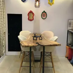 میز ناهار خوری چوب و فلز کد 7873 - فروشگاه اینترنتی صنایع چوبی چیرشاپ | فروشگاه میز و صندلی چیرشاپ