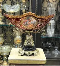 كشكول كريستال پايه برنزي