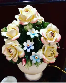 سبد گل چینی ناپولی قدیمی