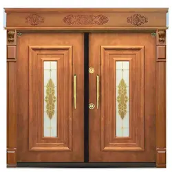 درب ضد سرقت دو لنگه روکش راش مدل ونی گلاس کد 2968