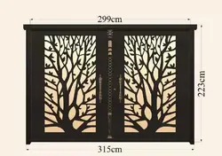 درب حیاط دولنگه آهنی CNC کد 2944