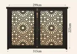 درب حیاط دولنگه آهنی CNC کد 2950