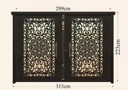 درب حیاط دولنگه آهنی CNC کد 2954