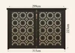 درب دولنگه فلزی حیاطی CNC کد 2709