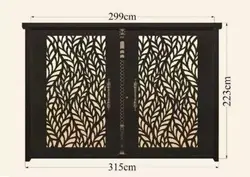 درب دولنگه آهنی حیاطی CNC کد 2704