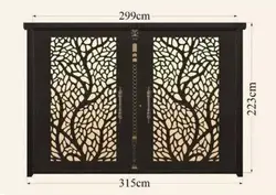 درب دولنگه فلزی حیاط CNC کد 2956