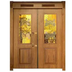 درب لابی شیشه ای چوبی ضد سرقت کد 2615