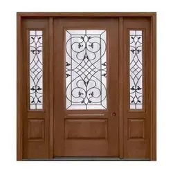 درب ویلایی شیشه خور و تمام چوب کد 3109