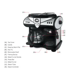 اسپرسوساز و قهوه ساز بیسمارک مدل BM 2230 - فروشگاه اینترنتی دیجی لایف