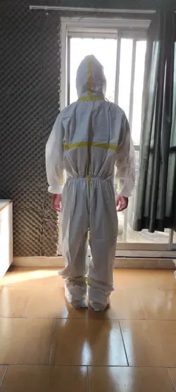 لباس ایزوله تنفسی خط زرد