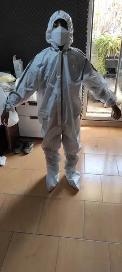 لباس_ایزوله_تنفسی_خط دار_طوسی_یکسره