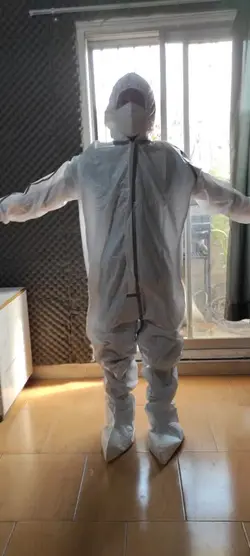 لباس_ایزوله_تنفسی_خط دار_طوسی_یکسره