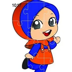 پازل چوبی 12 تکه طرح دختر بچه کد 1017