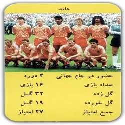 کارت بازی خاطره با طرح تیم ملی هلند
