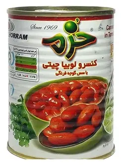 خرم کنسرو لوبیا چیتی با سس گوجه فرنگی 24 عددی