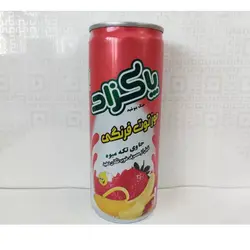 پاکزاد آبمیوه قوطی موز توت فرنگی 240 سی سی