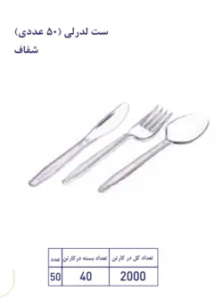 پیکنیک قاشق لدرلی شفاف بسته 50 عددی