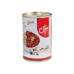 بیژن کنسرو لوبیا چیتی با قارچ 380گرم