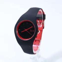 ساعت آیس Ice watch مردانه و زنانه صفحه بزرگ مشکی قرمز
