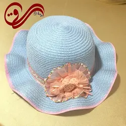 کلاه آفتابی بچگانه حصیری گلدار Girls Sun hat