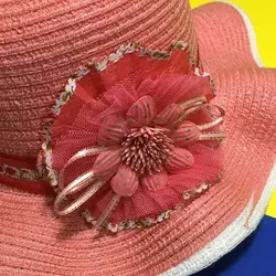 کلاه آفتابی بچگانه حصیری گلدار Girls Sun hat