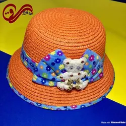 کلاه آفتابی دخترانه حصیری لبه کوتاه Girls sun hat