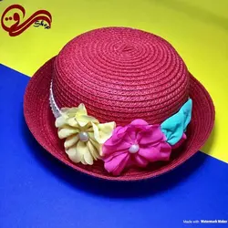 کلاه آفتابی دخترانه حصیری لبه کوتاه Girls sun hat