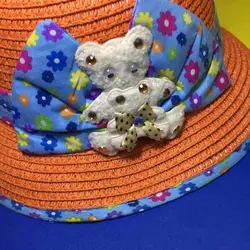 کلاه آفتابی دخترانه حصیری لبه کوتاه Girls sun hat