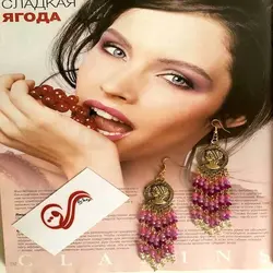 گوشواره آویزی ویکتوریا کرستال سنگ صورتی مجلسی Earring