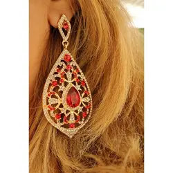 گوشواره  میخی طرح الماس قرمز برند نیکل استیل