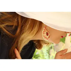 گوشواره  میخی طرح الماس قرمز برند نیکل استیل