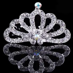 شانه تزیینی طرح تاج بچگانه Floral Hair Comb with Crown Design