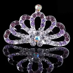 شانه تزیینی طرح تاج بچگانه Floral Hair Comb with Crown Design