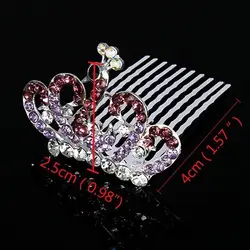 شانه تزیینی طرح تاج بچگانه Floral Hair Comb with Crown Design