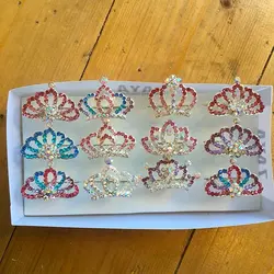 شانه تزیینی طرح تاج بچگانه Floral Hair Comb with Crown Design