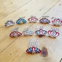 شانه تزیینی طرح تاج بچگانه Floral Hair Comb with Crown Design