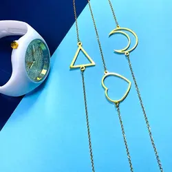 دستبند زنجیر پلاک طلایی