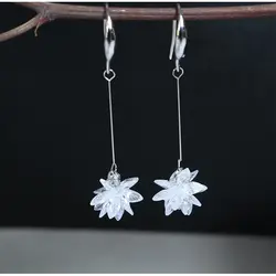 گوشواره حلقه ای گل کریستالی