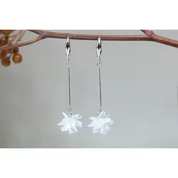 گوشواره حلقه ای گل کریستالی